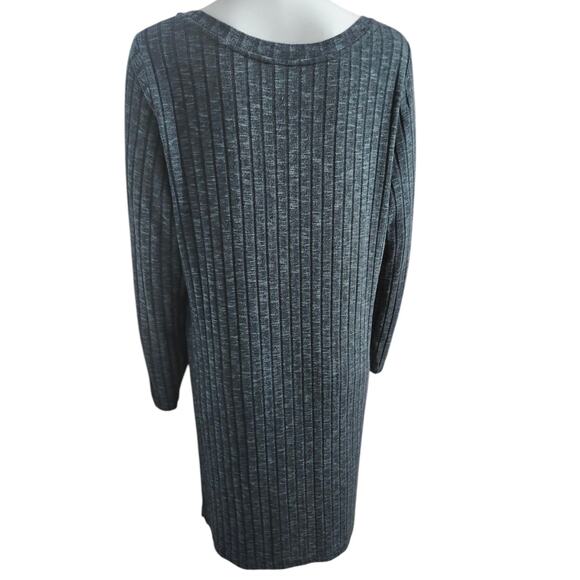 Soma Medium Ribbed Knit Side Slit Tunic SAGE Green Longline Blouse Top Shirt - Picture 9 of 13